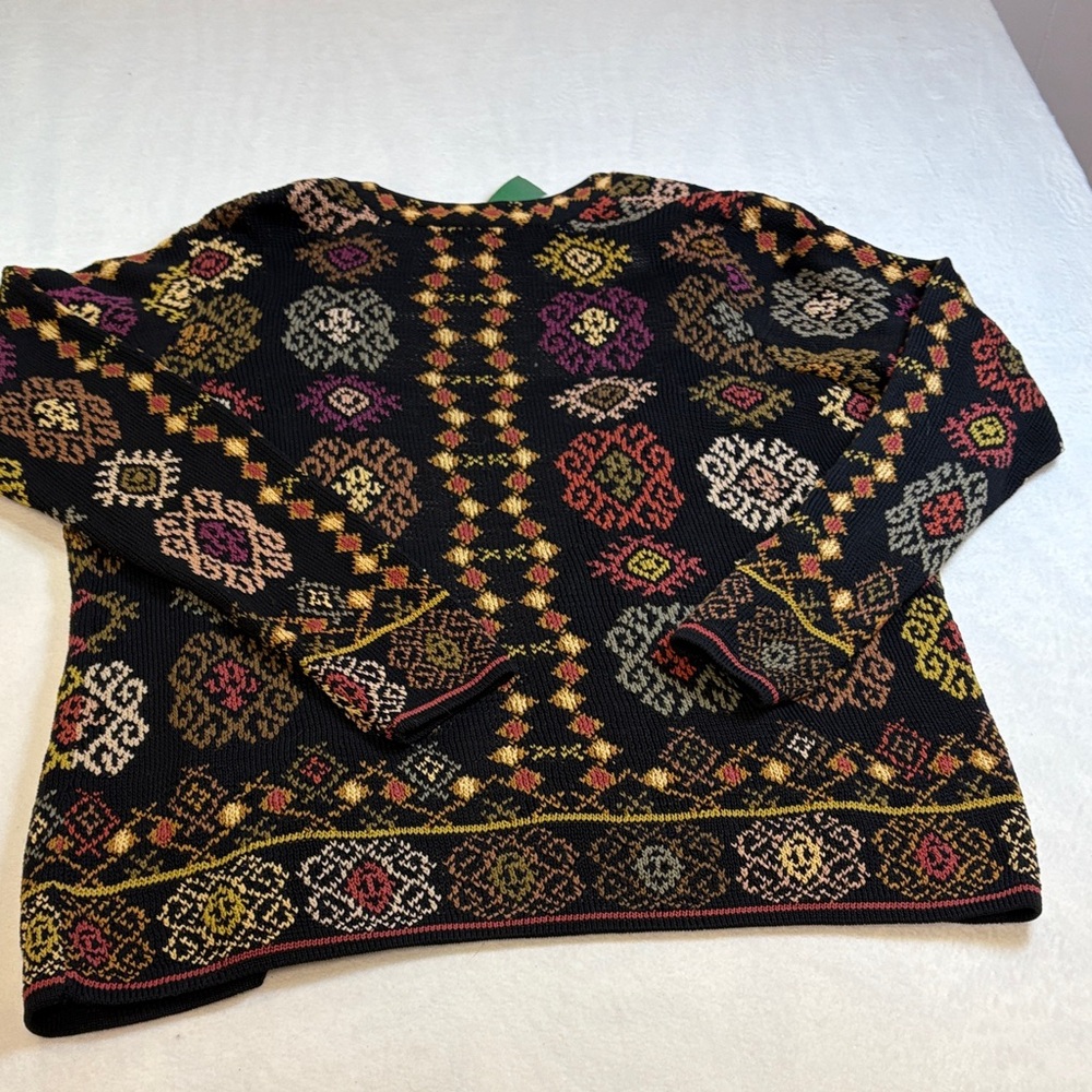 Peruvian Connection Multicolor Patterned Cardigan - image 8